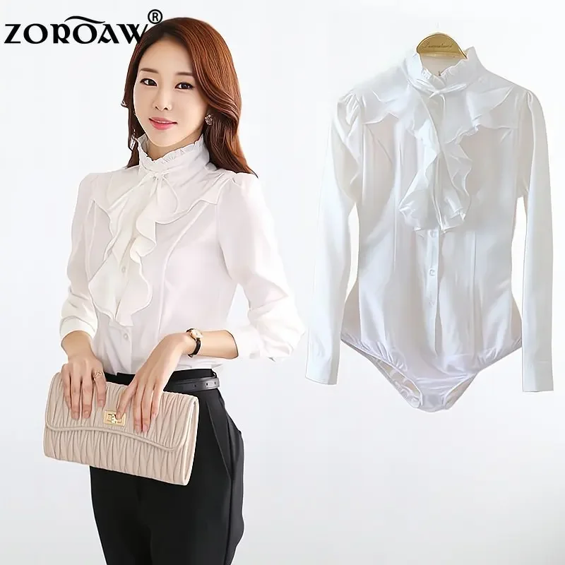 Spring Chiffon Office Lady Button Up Shirt Korean Long Sleeve Ruffles Women Shirts White Vintage Ladies Tops Camisas Mujer
Spring Chiffon Office Lady Button Up Shirt Korean Long Sleeve Ruffles Women Shirts White Vintage Ladies Tops Camisas Mujer