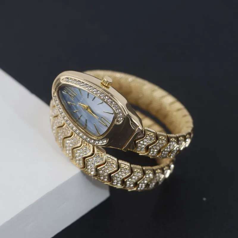 Luxury Waterproof Snake-shaped Full Diamond Winding Ladies Watches Bracelets Fashion Versatile Diamond-encrusted Quartz Watches
Luxury Waterproof Snake-shaped Full Diamond Winding Ladies Watches Bracelets Fashion Versatile Diamond-encrusted Quartz Watches