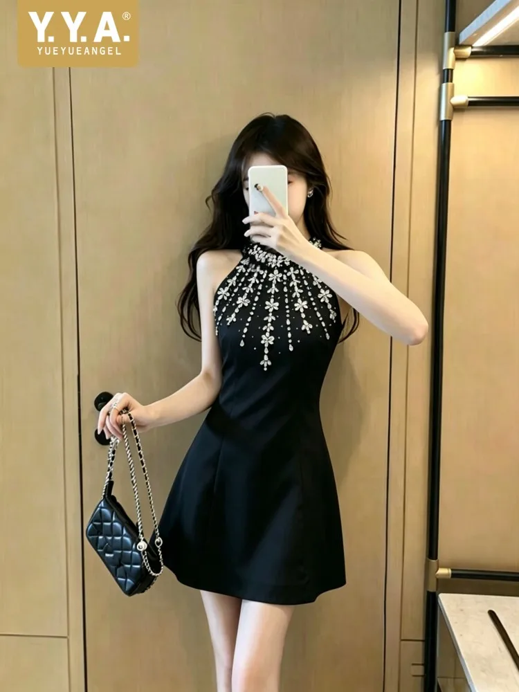 Office Ladies Summer Beading Diamonds Banquet Dress O Neck Sleeveless Halter Dresses Date Party Slim Above Knee Length Sundress
Office Ladies Summer Beading Diamonds Banquet Dress O Neck Sleeveless Halter Dresses Date Party Slim Above Knee Length Sundress