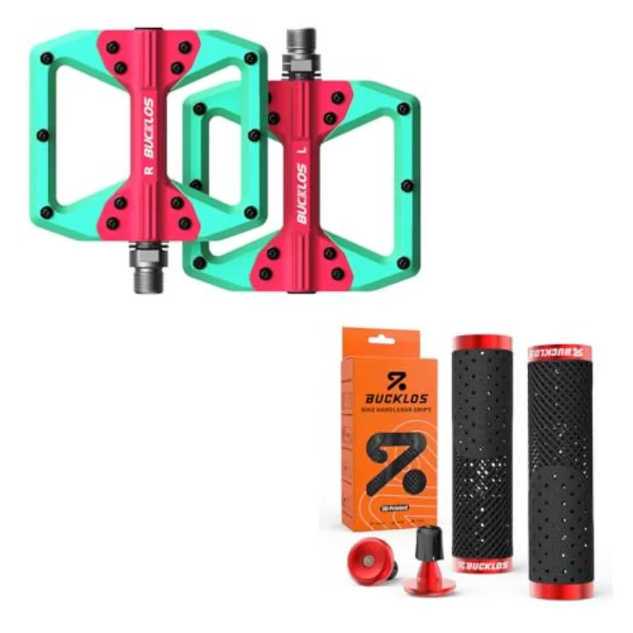 MTB Banchi Green-Red Flat Pedals Mountain Bike Pedals Aluminum Alloy Non-Slip Pedal and GR800 3D Printed Red TPU Non-Slip Bike
MTB Banchi Green-Red Flat Pedals Mountain Bike Pedals Aluminum Alloy Non-Slip Pedal and GR800 3D Printed Red TPU Non-Slip Bike