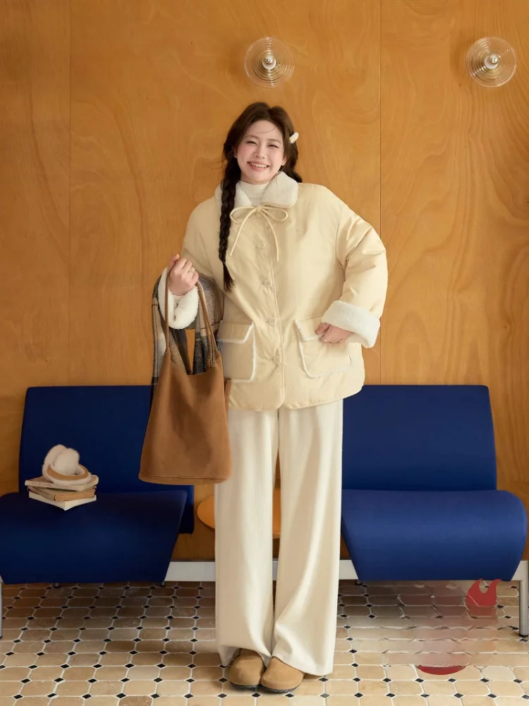 Корейский комплект женской одежды больших размеров с эффектом похудения, широкие брюки с высокой талией, хлопковая верхняя одежда больших размеров
Корейский комплект женской одежды больших размеров с эффектом похудения, широкие брюки с высокой талией, хлопковая верхняя одежда больших размеров