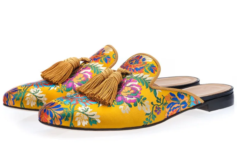 Fashion Trend Men Yellow Embroidered Tassel Fringed Slippers Loafers Double Monk Strap Flats Slip On Casual Shoes Men
Fashion Trend Men Yellow Embroidered Tassel Fringed Slippers Loafers Double Monk Strap Flats Slip On Casual Shoes Men