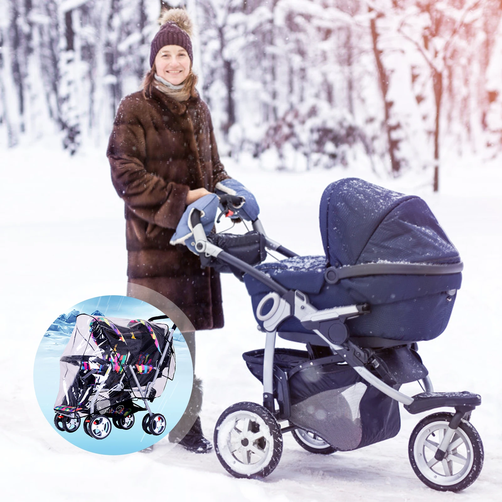 Stroller Rain Cover Accessories Twins Pushchair Wind Proof for Cart Double Pvc Pram
Stroller Rain Cover Accessories Twins Pushchair Wind Proof for Cart Double Pvc Pram