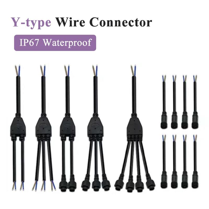 Waterproof Y-type Cable Connector IP67 2Pin 3 Pin 4 Pin Connectors Plug Outdoor Lamp Male and Female Electrical Wire Splitter
Waterproof Y-type Cable Connector IP67 2Pin 3 Pin 4 Pin Connectors Plug Outdoor Lamp Male and Female Electrical Wire Splitter
