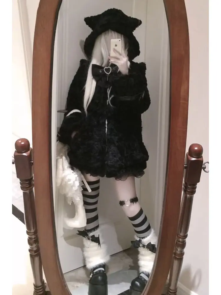 Harajuku Sweet Lolita Fur Cat's Ear Hoodie Jackets Autumn Winter New Loose Coat Women Y2k Long Sleeve Zipper Tops Mujer
Harajuku Sweet Lolita Fur Cat's Ear Hoodie Jackets Autumn Winter New Loose Coat Women Y2k Long Sleeve Zipper Tops Mujer