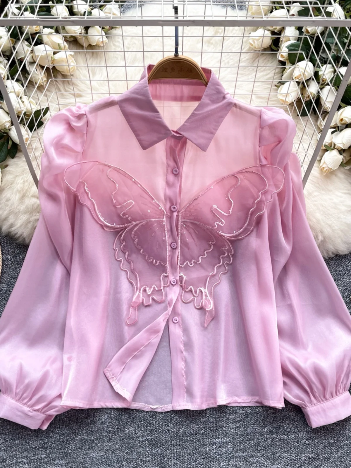 Design Sensation Summer New Women's Shirt Embroidered Net Bubble Sleeve Slimming Fashionable Korean Style Long Sleeve
Design Sensation Summer New Women's Shirt Embroidered Net Bubble Sleeve Slimming Fashionable Korean Style Long Sleeve