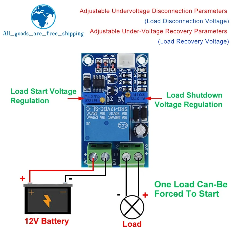 12V Battery Low Voltage Cut off Automatic Switch Recovery Protection Board Module Undervoltage Switch Module Charging Controller
12V Battery Low Voltage Cut off Automatic Switch Recovery Protection Board Module Undervoltage Switch Module Charging Controller