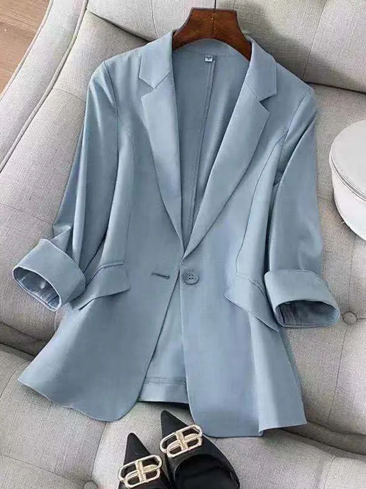 Slim Fit Korean Sle Women's Jaet Tee Quarter Sve Autumn Spring Faionable Ele Thinming Effect Ladies Sui...
Slim Fit Korean Sle Women's Jaet Tee Quarter Sve Autumn Spring Faionable Ele Thinming Effect Ladies Sui...