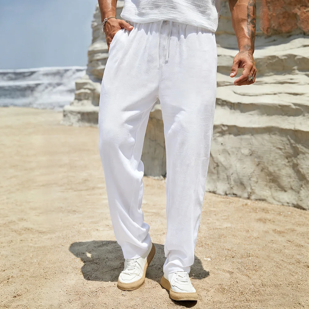Cotton Linen Long Pants for Men Solid Color Breathable Lightweight Elastic Waist Men's Casual Pants Simple Classic Trousers
Cotton Linen Long Pants for Men Solid Color Breathable Lightweight Elastic Waist Men's Casual Pants Simple Classic Trousers