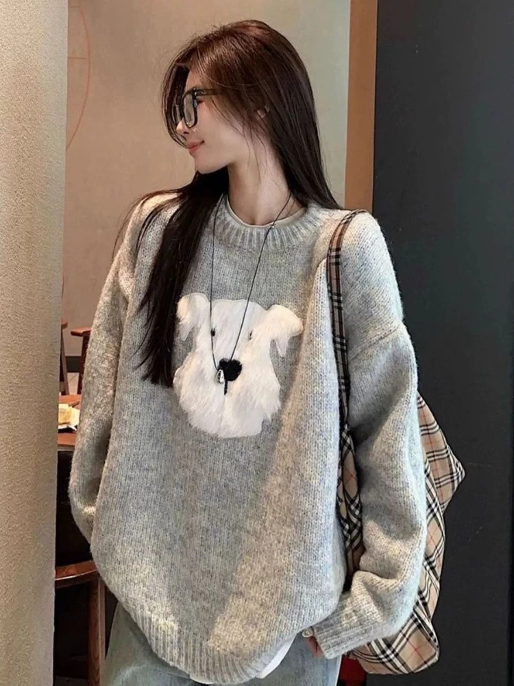 Cute Fur Westie Knit Sweater Women Autumn Winter Thick Oversized Round Neck Pullover Cartoon Puppy Casual Knittwear Top
Cute Fur Westie Knit Sweater Women Autumn Winter Thick Oversized Round Neck Pullover Cartoon Puppy Casual Knittwear Top