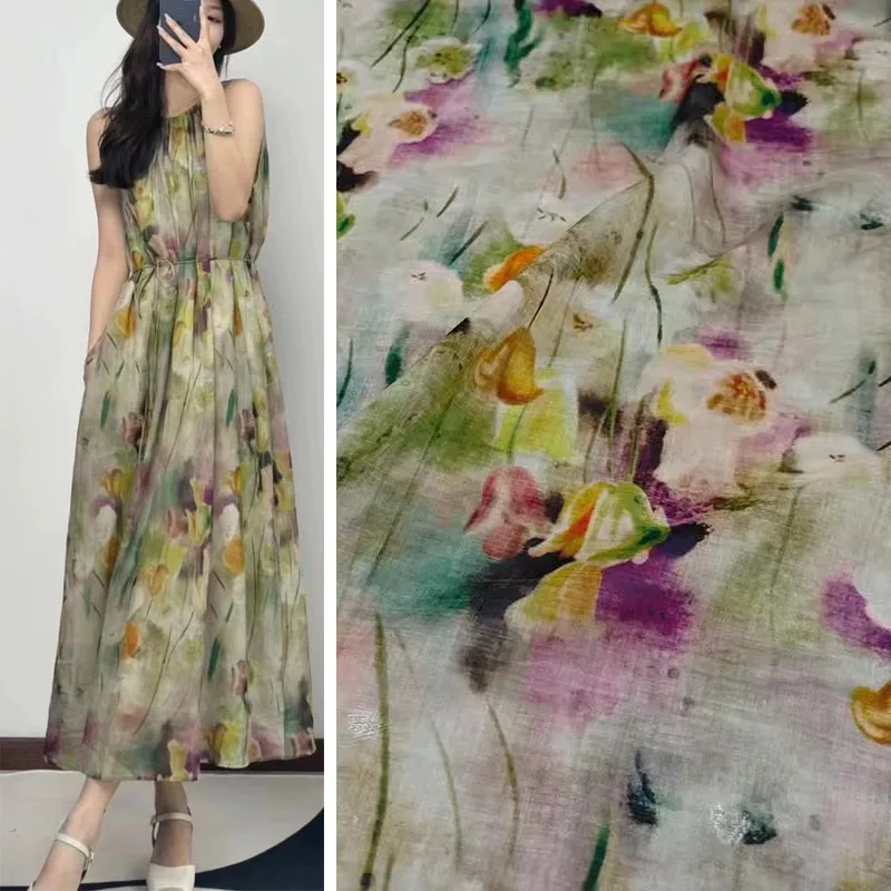 Europe and America Fashion Show Plant Flower Digital Print Ramie Fabric For Woman's Dress Blouse DIY Cloth Sewing Material
Europe and America Fashion Show Plant Flower Digital Print Ramie Fabric For Woman's Dress Blouse DIY Cloth Sewing Material