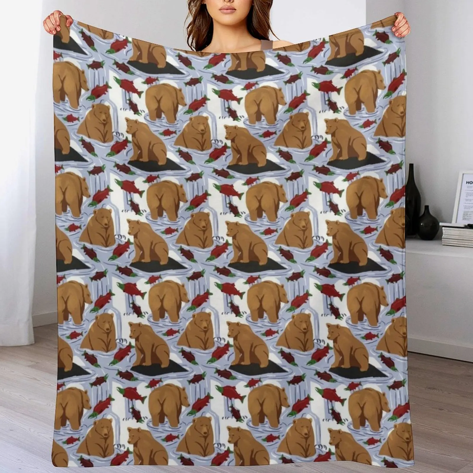 Katmai Bears Repeating Pattern Throw Blanket Soft Breathable Blanket for Night Sleeping
Katmai Bears Repeating Pattern Throw Blanket Soft Breathable Blanket for Night Sleeping