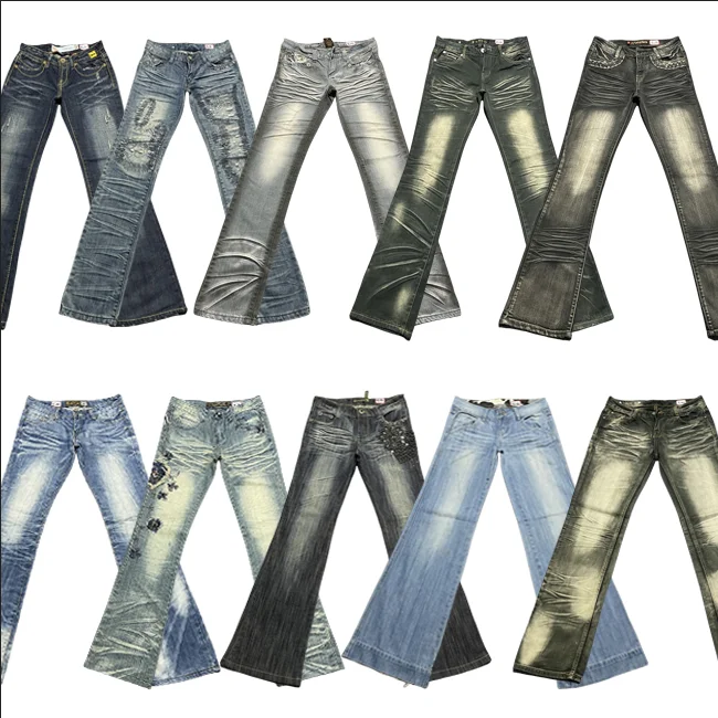 Vintage Y2K Millennium Sle Low Waist Wide Leg Micro Flared Long Pants Deep Color Denim Fabric Girls Faion Jeans
Vintage Y2K Millennium Sle Low Waist Wide Leg Micro Flared Long Pants Deep Color Denim Fabric Girls Faion Jeans