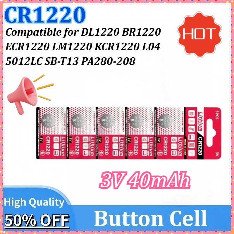 Новинка, 10-100 шт., 3 В, 40 мАч, щелочная батарея CR1220, KCR1220 LM1220 BR1220, автомобильные часы для дистанционного управления, кнопка мыши, монета
Новинка, 10-100 шт., 3 В, 40 мАч, щелочная батарея CR1220, KCR1220 LM1220 BR1220, автомобильные часы для дистанционного управления, кнопка мыши, монета
