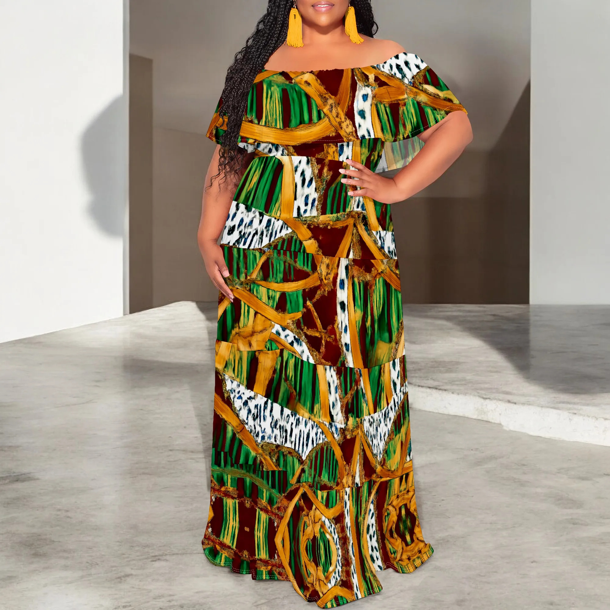 Off-Shoulder Abstract Print Women's Maxi Dress 2025 New Arrival Tiered Casual Beach Dress S-3XL
Off-Shoulder Abstract Print Women's Maxi Dress 2025 New Arrival Tiered Casual Beach Dress S-3XL