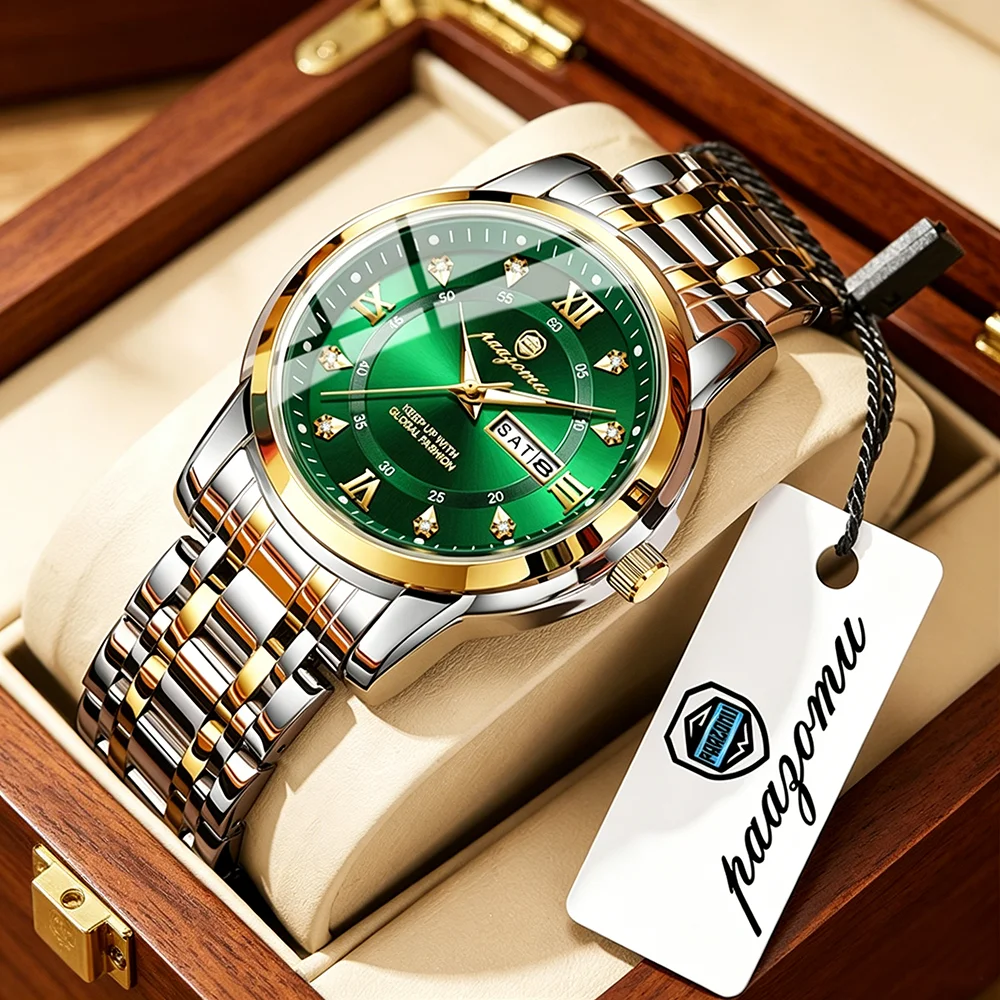 PAAZOMU Men's Quartz Watch Business Casual Wristwatch for Men Stainless Steel Luxury Quartz Men's Watches Reloj+Box
PAAZOMU Men's Quartz Watch Business Casual Wristwatch for Men Stainless Steel Luxury Quartz Men's Watches Reloj+Box