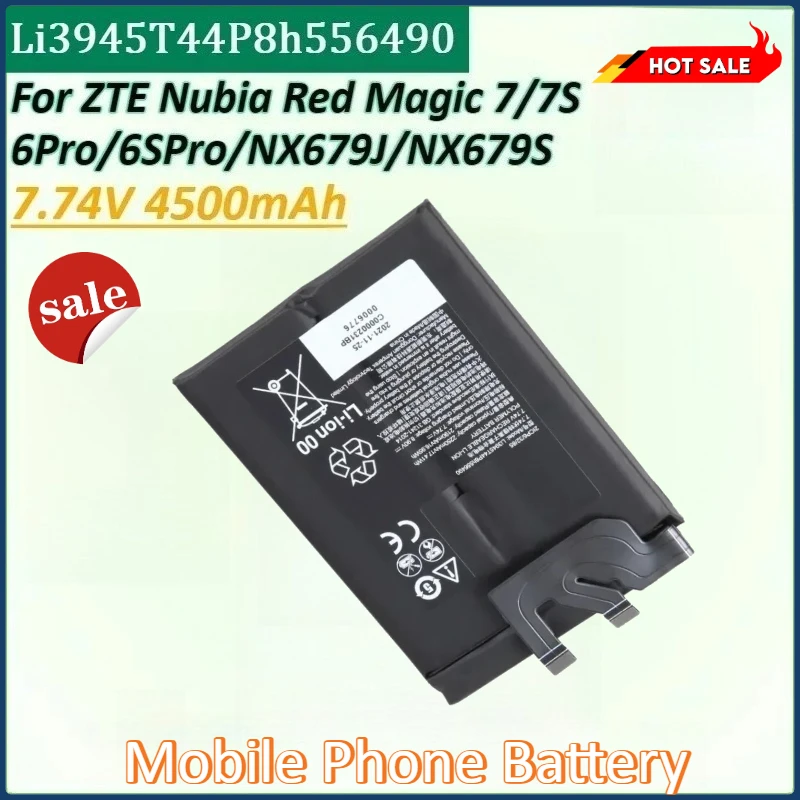 New Li3945T44P8h556490 NX679J NX669J-P 7.74V 4500mAh Mobile Phone Battery for ZTE Nubia Red Magic 7 NX679J 6Pro 6s Pro Battery
New Li3945T44P8h556490 NX679J NX669J-P 7.74V 4500mAh Mobile Phone Battery for ZTE Nubia Red Magic 7 NX679J 6Pro 6s Pro Battery