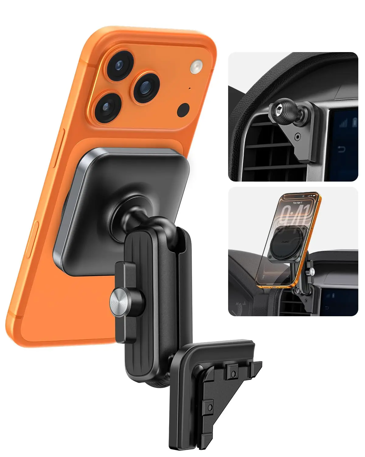 Strong Magnetic Air Vent Phone Holder For Ford F-150 2021–2026, MagSafe Compatible, Metal Arm, Stable Mount With Full Airflow
Strong Magnetic Air Vent Phone Holder For Ford F-150 2021–2026, MagSafe Compatible, Metal Arm, Stable Mount With Full Airflow