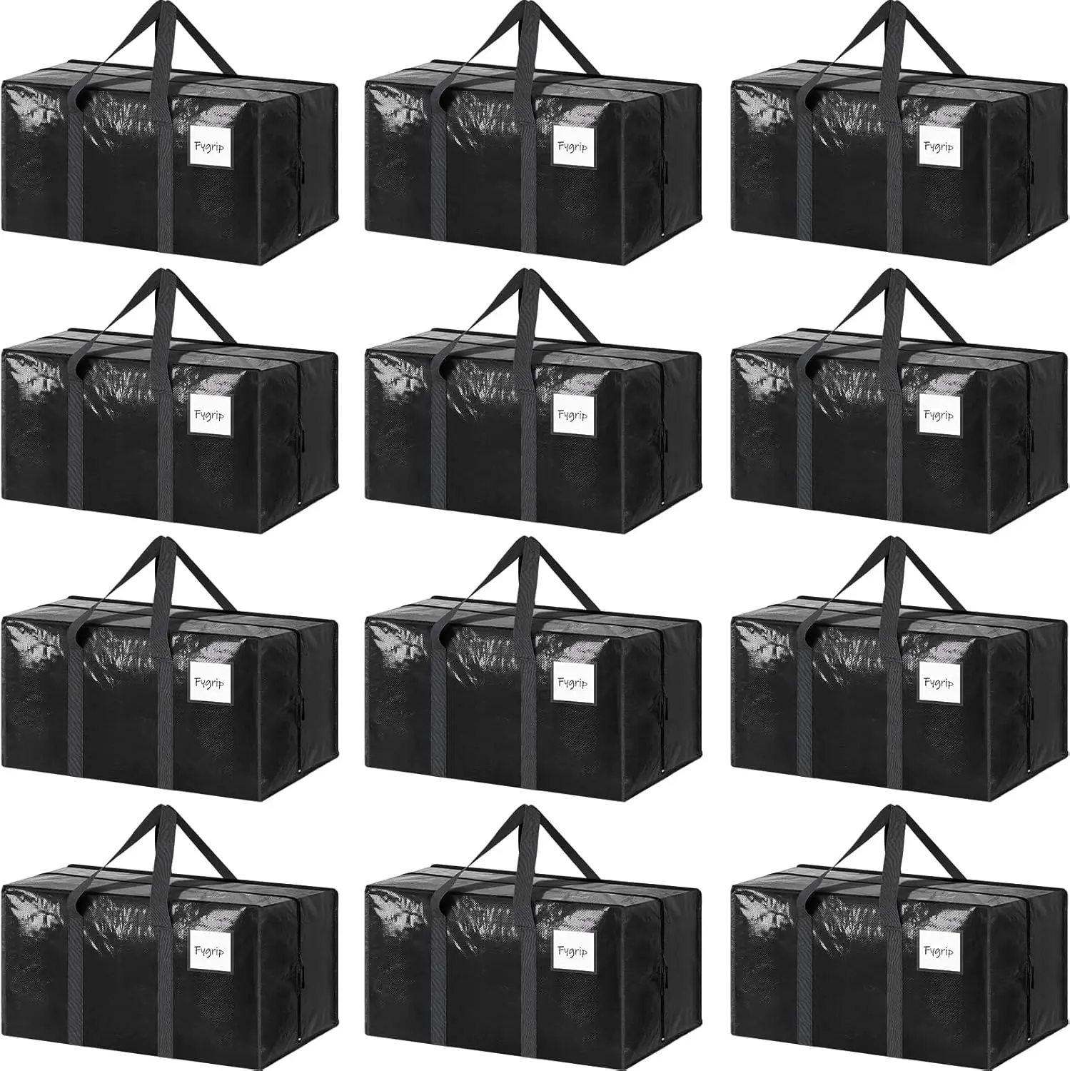 12 Pack Heavy Duty Moving Bags with Strong Zipper & Handles, Large Storage Totes for College Supplies, Black
12 Pack Heavy Duty Moving Bags with Strong Zipper & Handles, Large Storage Totes for College Supplies, Black