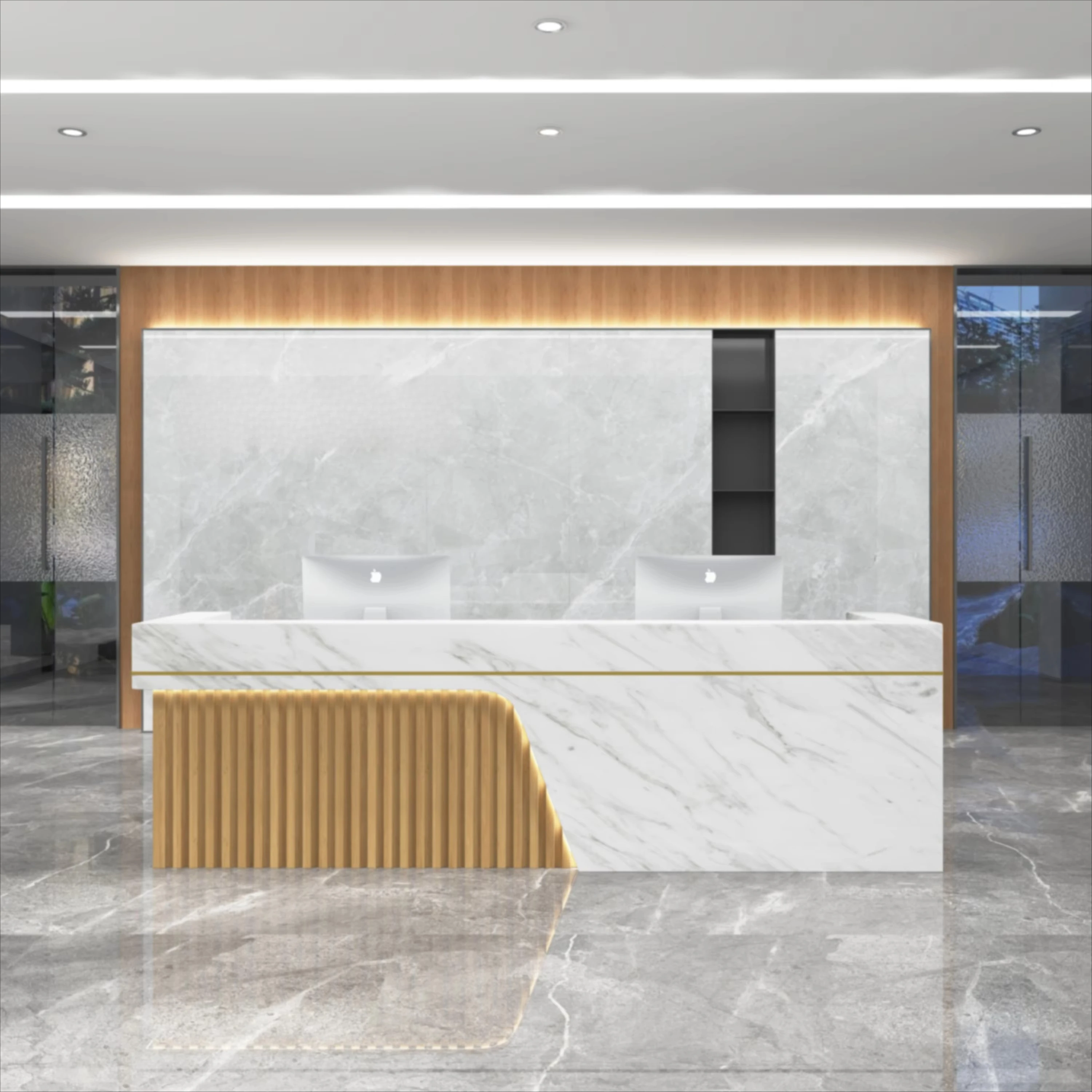 #Wood Modern Luxury Reception Desk Splicing Contemporary Panel Office Furniture For Hotel School Mall
#Wood Modern Luxury Reception Desk Splicing Contemporary Panel Office Furniture For Hotel School Mall