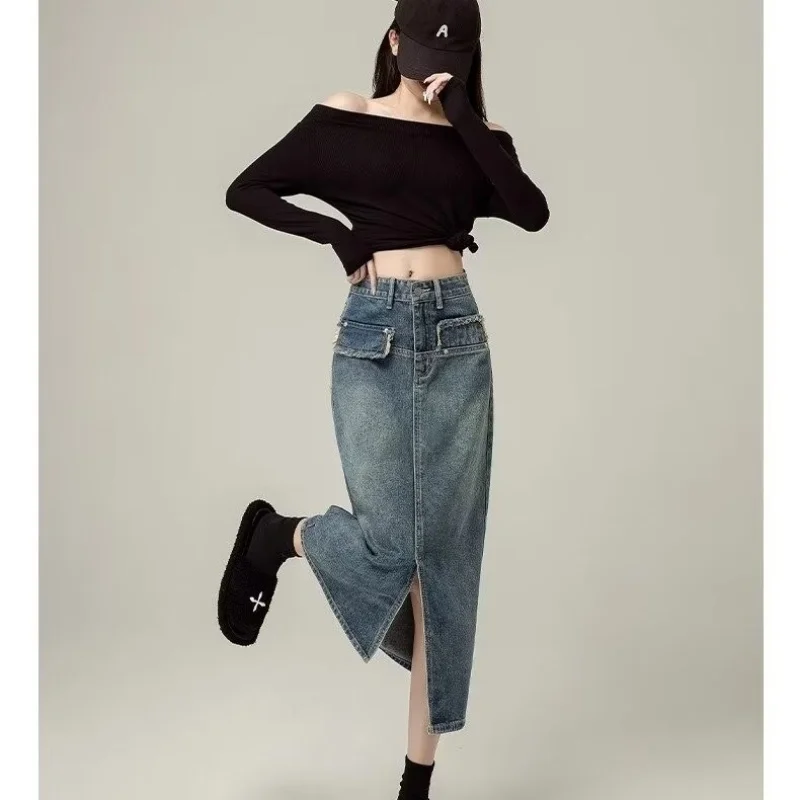 2024 Spring Vintage High Waist Denim Split Skirt S-5XL Women New Korea Slim Long A Line Denim Slit Skirt Ladies Casual Clothing
2024 Spring Vintage High Waist Denim Split Skirt S-5XL Women New Korea Slim Long A Line Denim Slit Skirt Ladies Casual Clothing