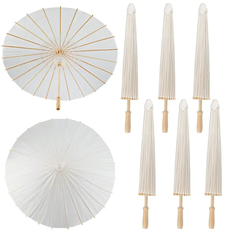 Pieces 33 Inches Large White Paper Umbrellas Parasol Decorative Chinese Japanese Parasol Rainproof Oiled Paper DIY Painting Umbr
Pieces 33 Inches Large White Paper Umbrellas Parasol Decorative Chinese Japanese Parasol Rainproof Oiled Paper DIY Painting Umbr