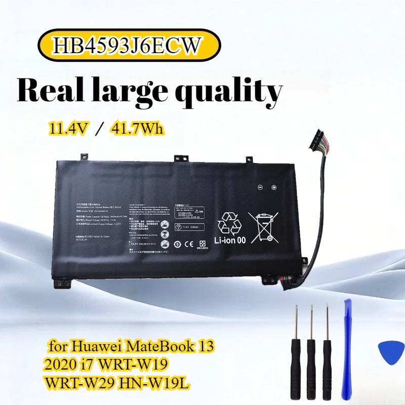 HB4593J6ECW Аккумулятор 11,4 В 41,7 Втч для Huawei MateBook 13 2020 i7 WRT-W19 WRT-W29 HN-W19L с инструментами
HB4593J6ECW Аккумулятор 11,4 В 41,7 Втч для Huawei MateBook 13 2020 i7 WRT-W19 WRT-W29 HN-W19L с инструментами