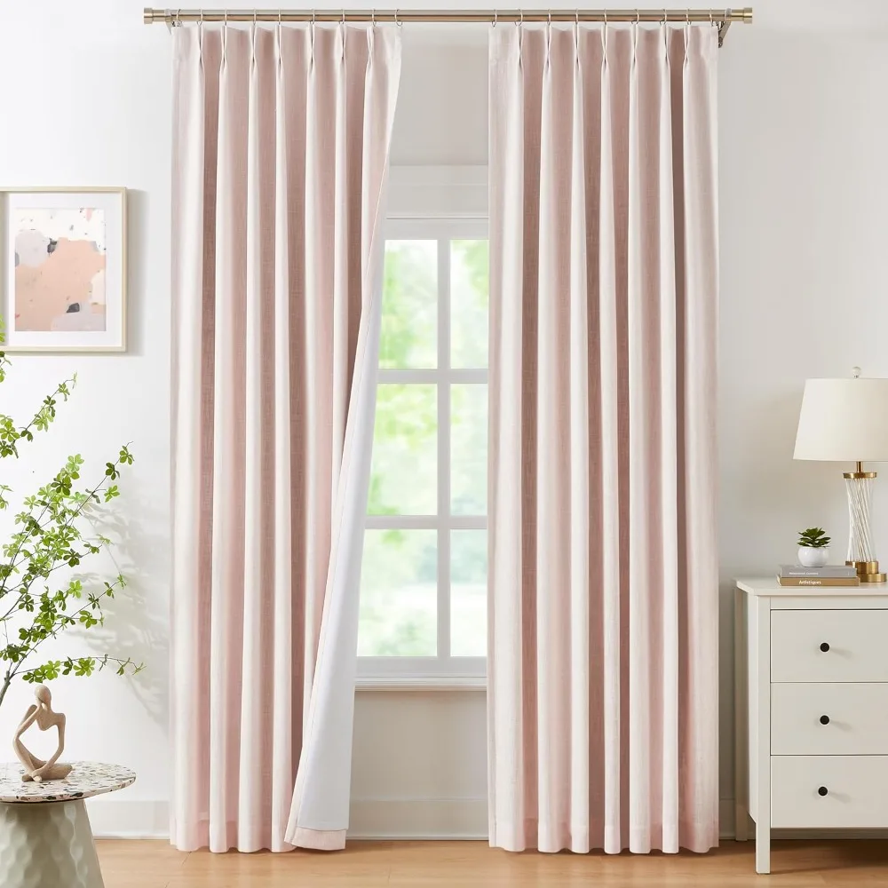 Bailey Pinch Pleat Full Blackout Curtains 90 Inches Long,Pink Linen Textured 100 Room Darkening Drapes Blackout Curtains
Bailey Pinch Pleat Full Blackout Curtains 90 Inches Long,Pink Linen Textured 100 Room Darkening Drapes Blackout Curtains