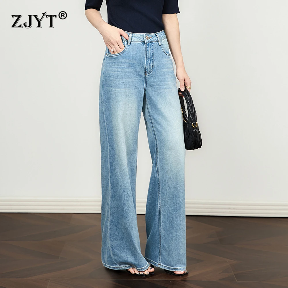ZJYT Fashion Vintage Thin Straight Leg Jeans Women High Waist Blue Cotton Denim Pants Loose Casual Trousers Female 2025 New
ZJYT Fashion Vintage Thin Straight Leg Jeans Women High Waist Blue Cotton Denim Pants Loose Casual Trousers Female 2025 New