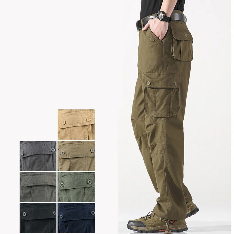 28-44 Plus Size Work Cargo Pants Men Straight Multi pocket Casual Trousers Overalls Spring Autumn Cotton Tactical Military Pants
28-44 Plus Size Work Cargo Pants Men Straight Multi pocket Casual Trousers Overalls Spring Autumn Cotton Tactical Military Pants