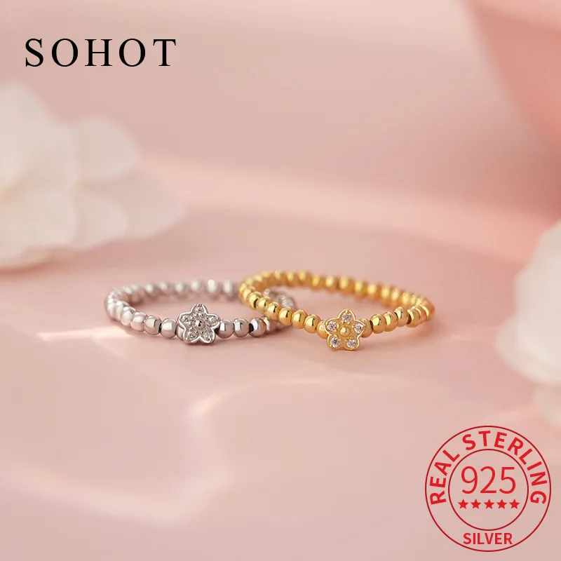 Real 925 Sterling Silver Mini Zircon Flower Elastic Rope Ring for Charm Women Minimalist Round Bead Fine Jewelry Accessories
Real 925 Sterling Silver Mini Zircon Flower Elastic Rope Ring for Charm Women Minimalist Round Bead Fine Jewelry Accessories