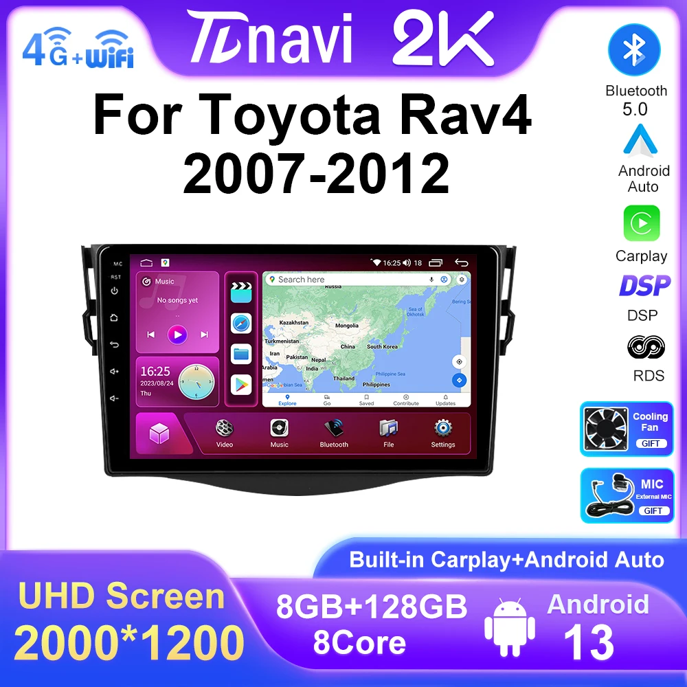 2K Car Bluetooth Radio For Toyota RAV 4 RAV4 2007 - 2012 Multimedia Video Player Navigation Stereo GPS Android 13 No 2din 2 din
2K Car Bluetooth Radio For Toyota RAV 4 RAV4 2007 - 2012 Multimedia Video Player Navigation Stereo GPS Android 13 No 2din 2 din