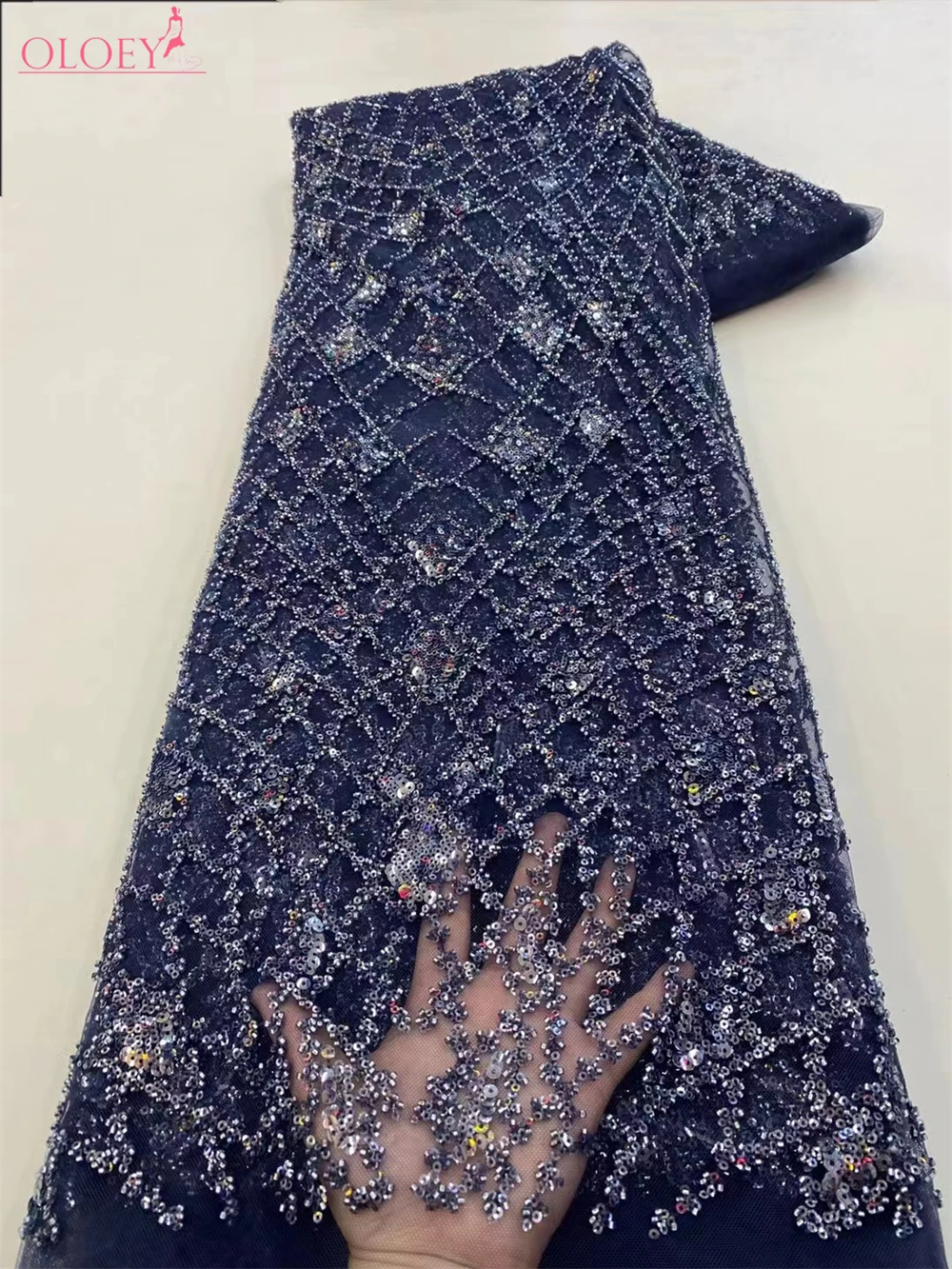 Fashion Elegant French Embroidery Beaded Lace Fabric African Nigerian With Sequins Fabric For Wedding Dress
Fashion Elegant French Embroidery Beaded Lace Fabric African Nigerian With Sequins Fabric For Wedding Dress