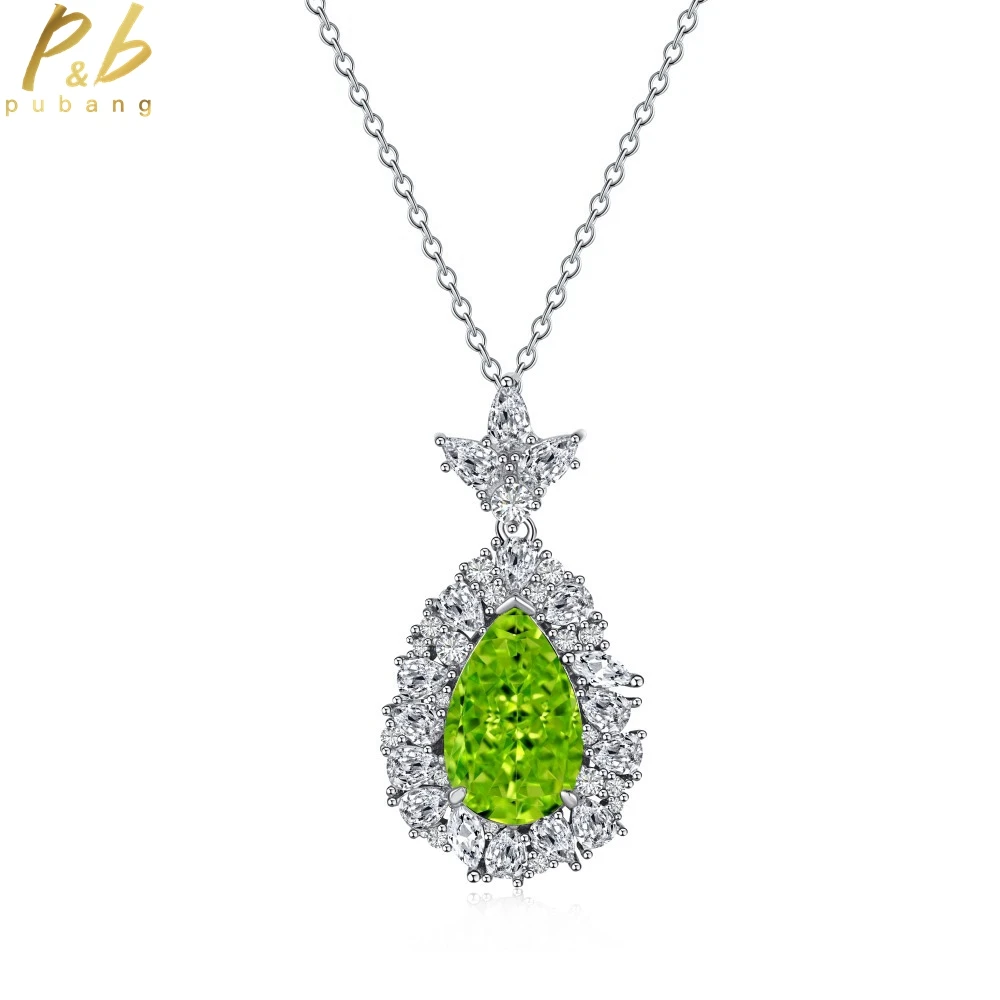 PuBang Fine Jewelry Solid 925 Sterling Silver Green Created Moissanite Pendant Necklace for Women Anniversary Gift Free Shipping
PuBang Fine Jewelry Solid 925 Sterling Silver Green Created Moissanite Pendant Necklace for Women Anniversary Gift Free Shipping
