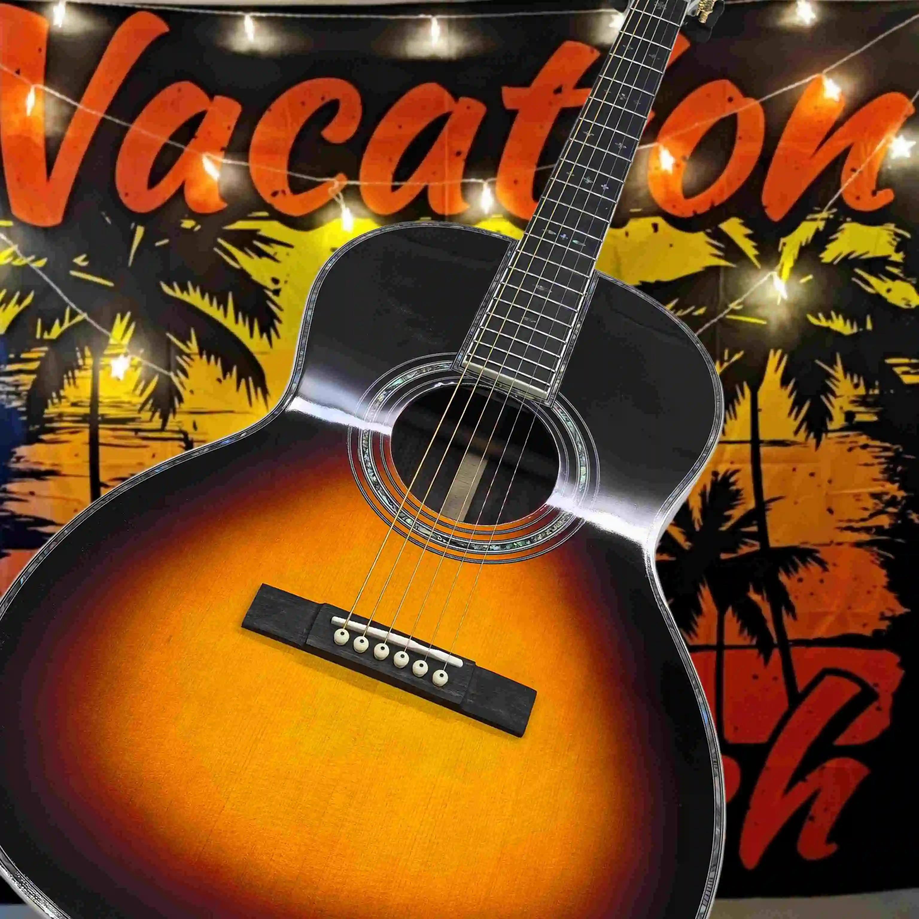 00042VS Acoustic Guitar Color Stripe Rosewood 38 Inch Sunset Color Spruce Solid Top Full Shell Edge Advanced Version
00042VS Acoustic Guitar Color Stripe Rosewood 38 Inch Sunset Color Spruce Solid Top Full Shell Edge Advanced Version