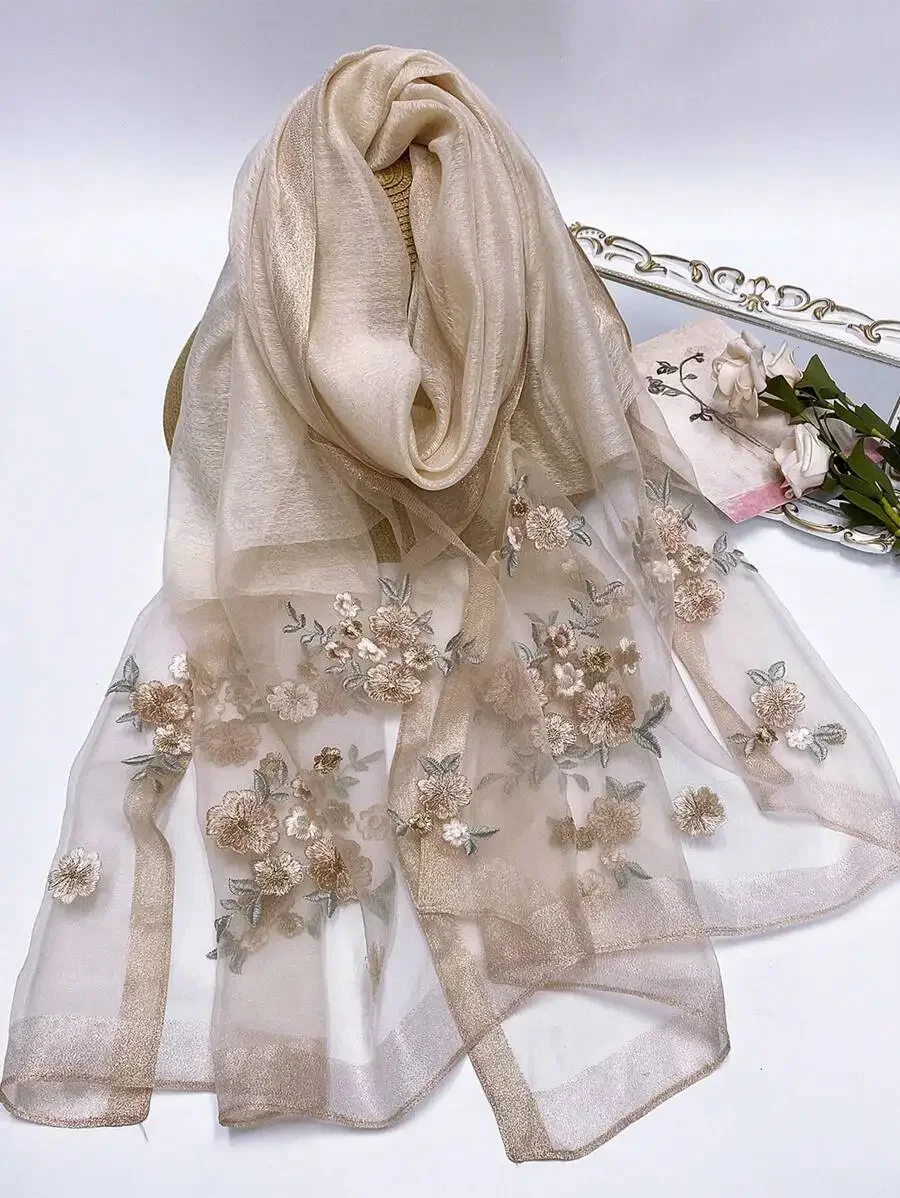Apricot Floral Embroidered Shawl Gold Thread Decor Elegant Scarf Summer Travel Sunproof Autumn Winter Qipao Wrap
Apricot Floral Embroidered Shawl Gold Thread Decor Elegant Scarf Summer Travel Sunproof Autumn Winter Qipao Wrap