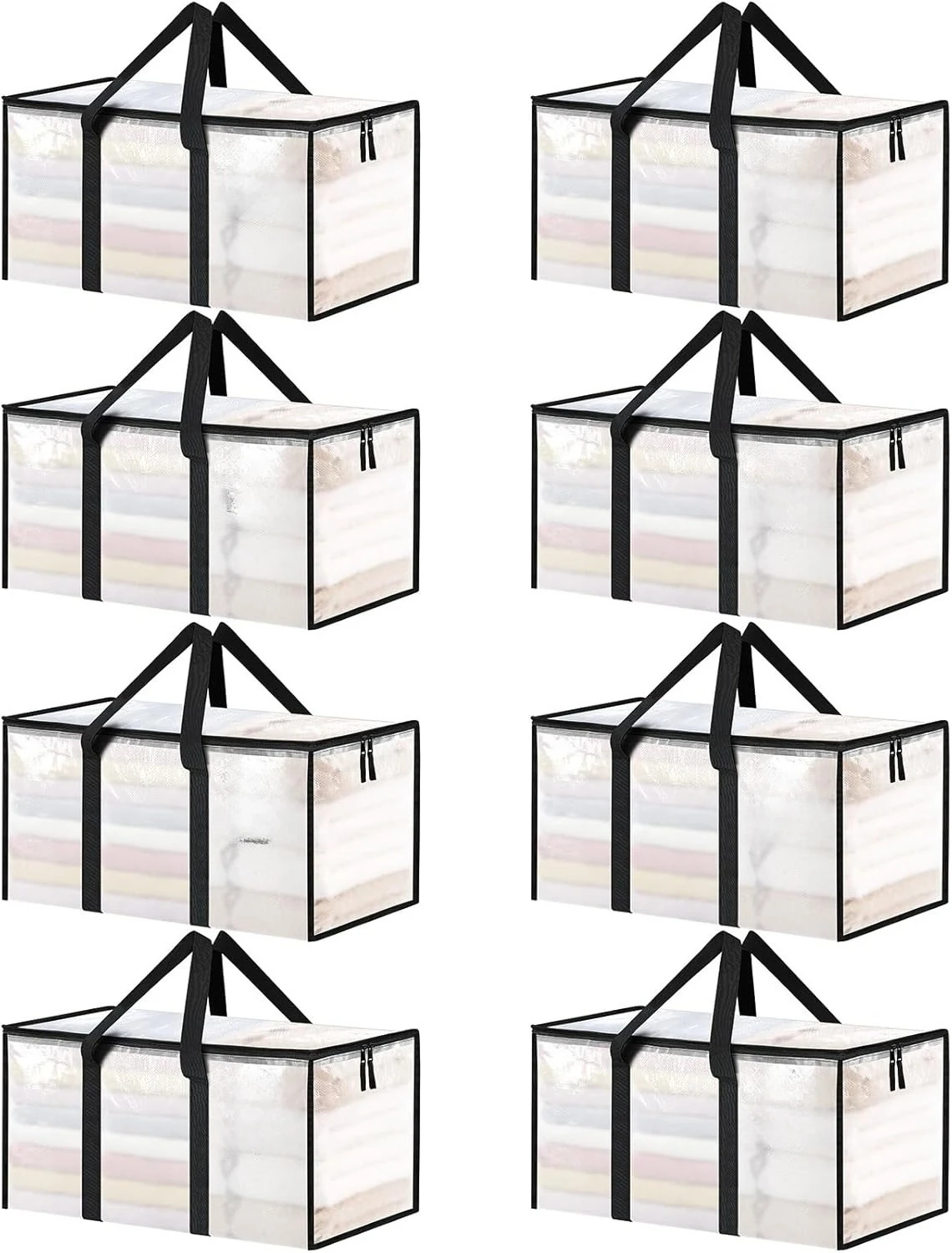 8 Pcs Extra Large Heavy Duty Moving Bags Clear Storage Bins with Lids Reinforced Handles for Clothes Packing Dorms Supplies
8 Pcs Extra Large Heavy Duty Moving Bags Clear Storage Bins with Lids Reinforced Handles for Clothes Packing Dorms Supplies