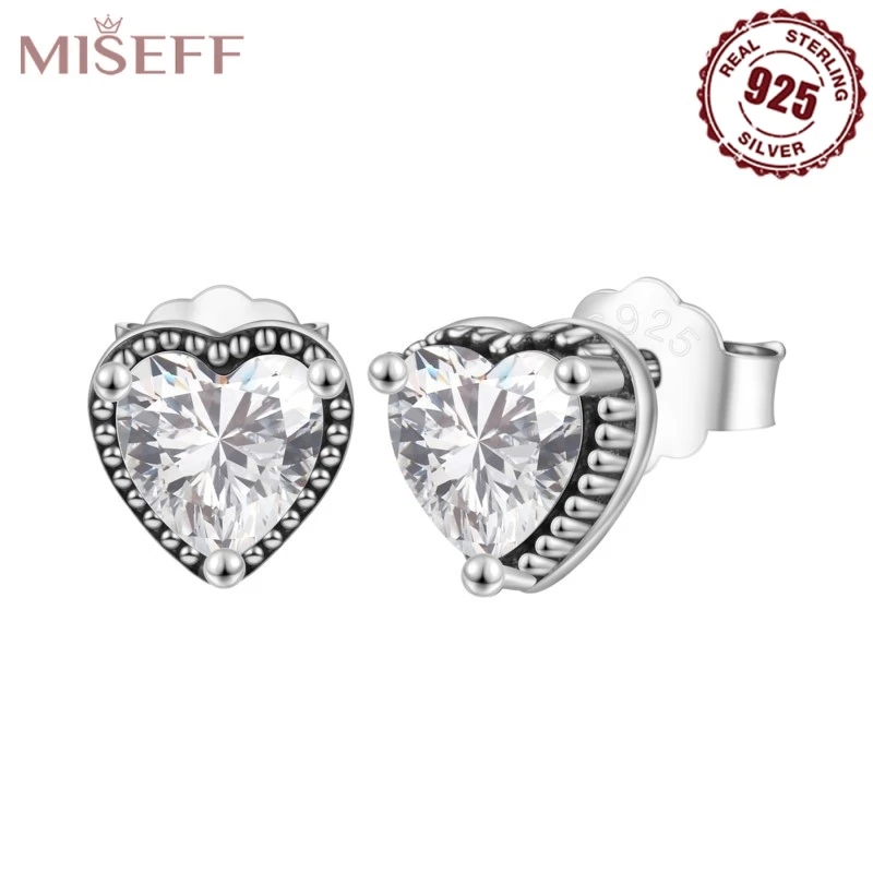 MISEFF 925 Sterling Silver Double Hoop Ear Stud Heart Shape Earrings Original Charms Diy Fine Jewelry Gift Making Accessories
MISEFF 925 Sterling Silver Double Hoop Ear Stud Heart Shape Earrings Original Charms Diy Fine Jewelry Gift Making Accessories