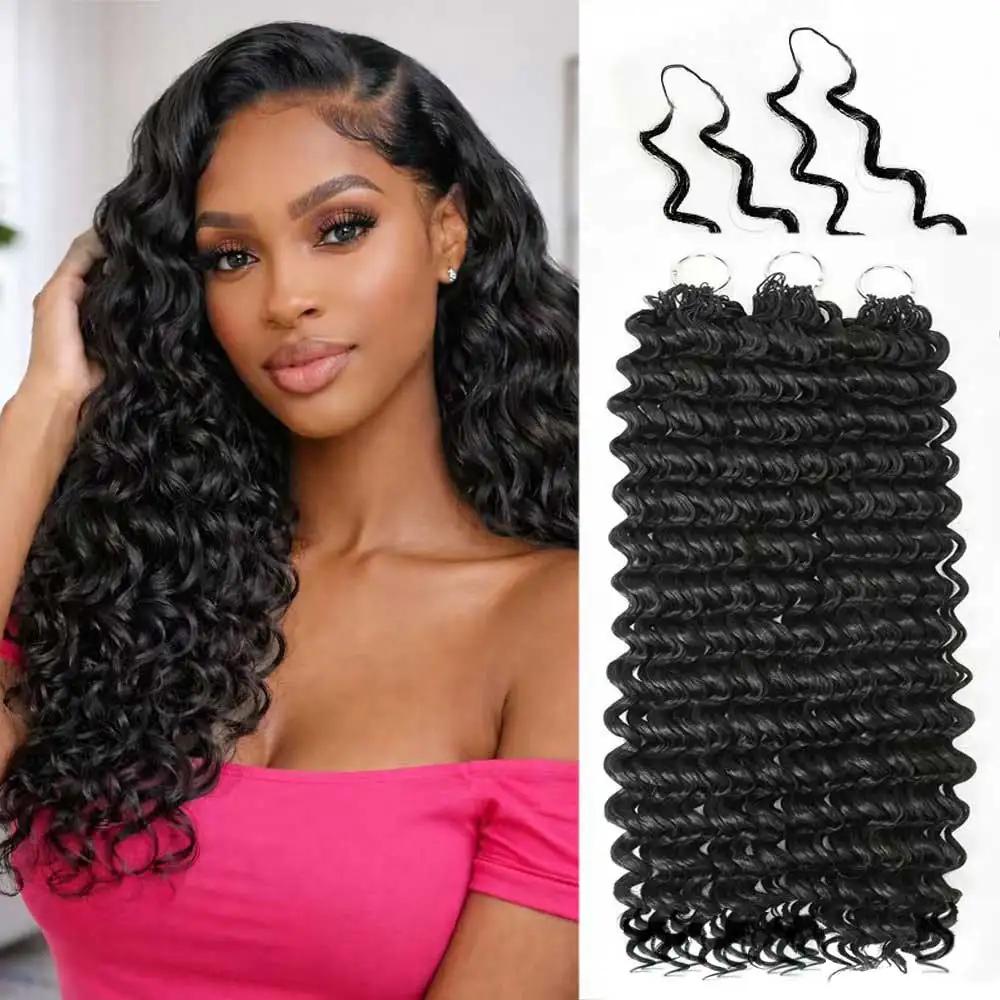 Miracle Knots Invisible Knotless Crochet Hair Extensions Synthetic Deep Wave Crochet Hair 18" Feather Crochet Hair Pre-Separated
Miracle Knots Invisible Knotless Crochet Hair Extensions Synthetic Deep Wave Crochet Hair 18" Feather Crochet Hair Pre-Separated
