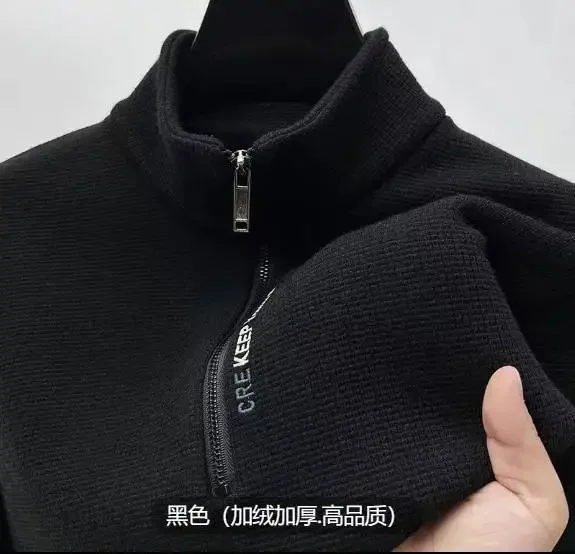 Autumn and Winter New Half Zipper and Velvet Thick Hoodie for Men, Warm and Casual T-shirt for Men, Long Sleeve Stand Up Collar
Autumn and Winter New Half Zipper and Velvet Thick Hoodie for Men, Warm and Casual T-shirt for Men, Long Sleeve Stand Up Collar