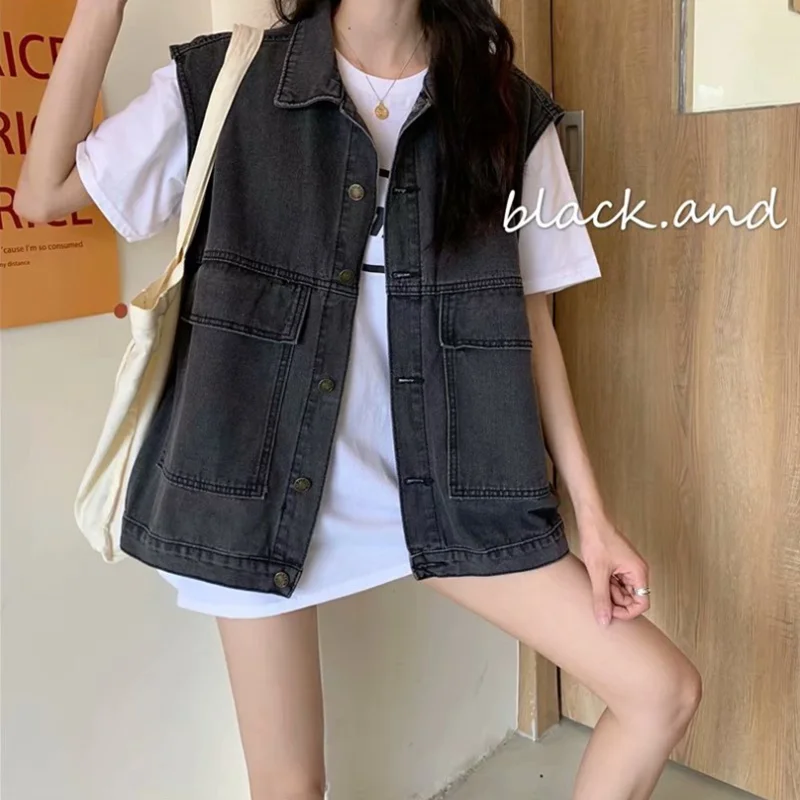 Sleeveless Denim Jacket for Women, Thin Waistcoat, Loose Vest, External Tooling Jackets, BF, Best-Selling, New, Spring, Summer
Sleeveless Denim Jacket for Women, Thin Waistcoat, Loose Vest, External Tooling Jackets, BF, Best-Selling, New, Spring, Summer