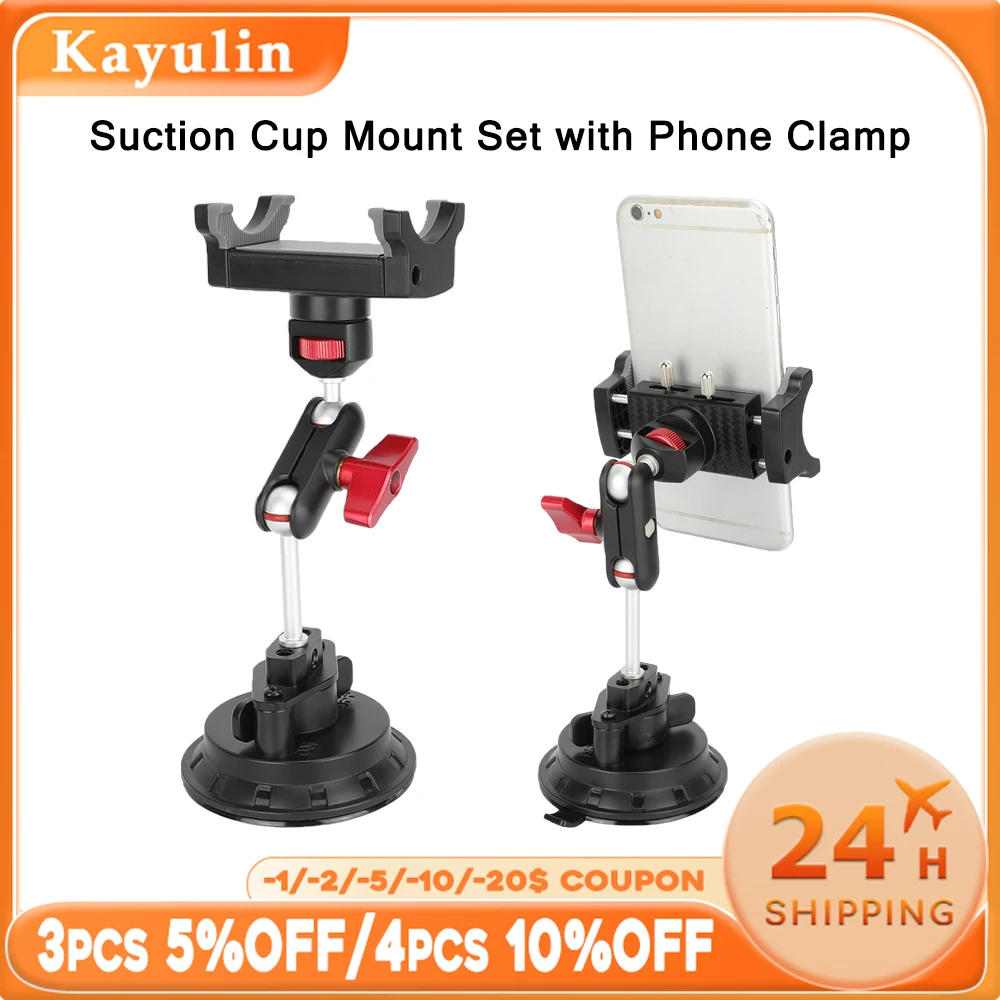 Kayulin 3.27" Suction Cup Mount with 360 Rotation 90° Tilt Mini Magic Arm and Smartphone Clamp
Kayulin 3.27" Suction Cup Mount with 360 Rotation 90° Tilt Mini Magic Arm and Smartphone Clamp