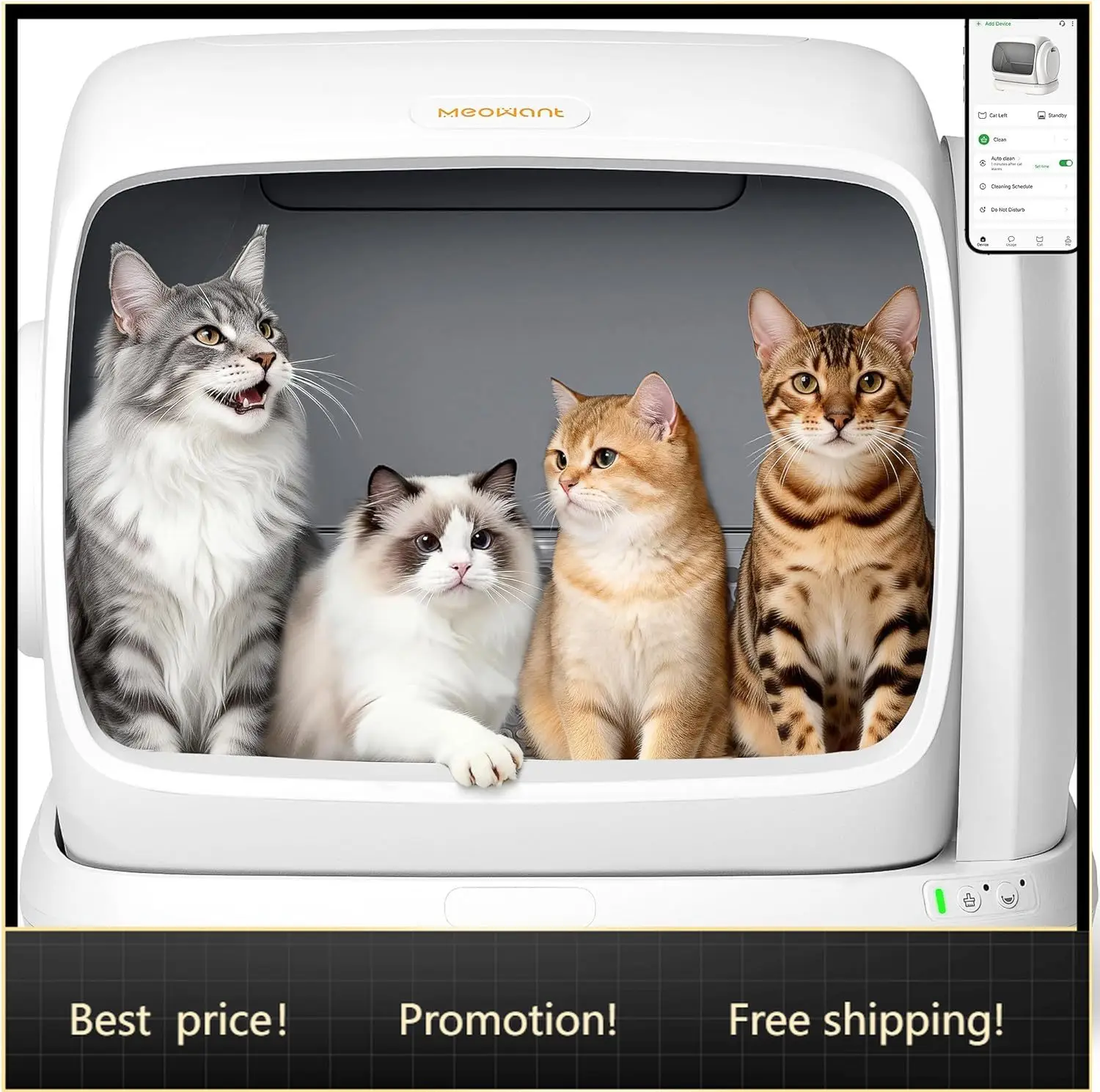Self Cleaning Cat Litter Box 106L Extra Large Space Low Entrance Automatic Cat Litter Box Perfect for Multiple Cats Safety
Self Cleaning Cat Litter Box 106L Extra Large Space Low Entrance Automatic Cat Litter Box Perfect for Multiple Cats Safety