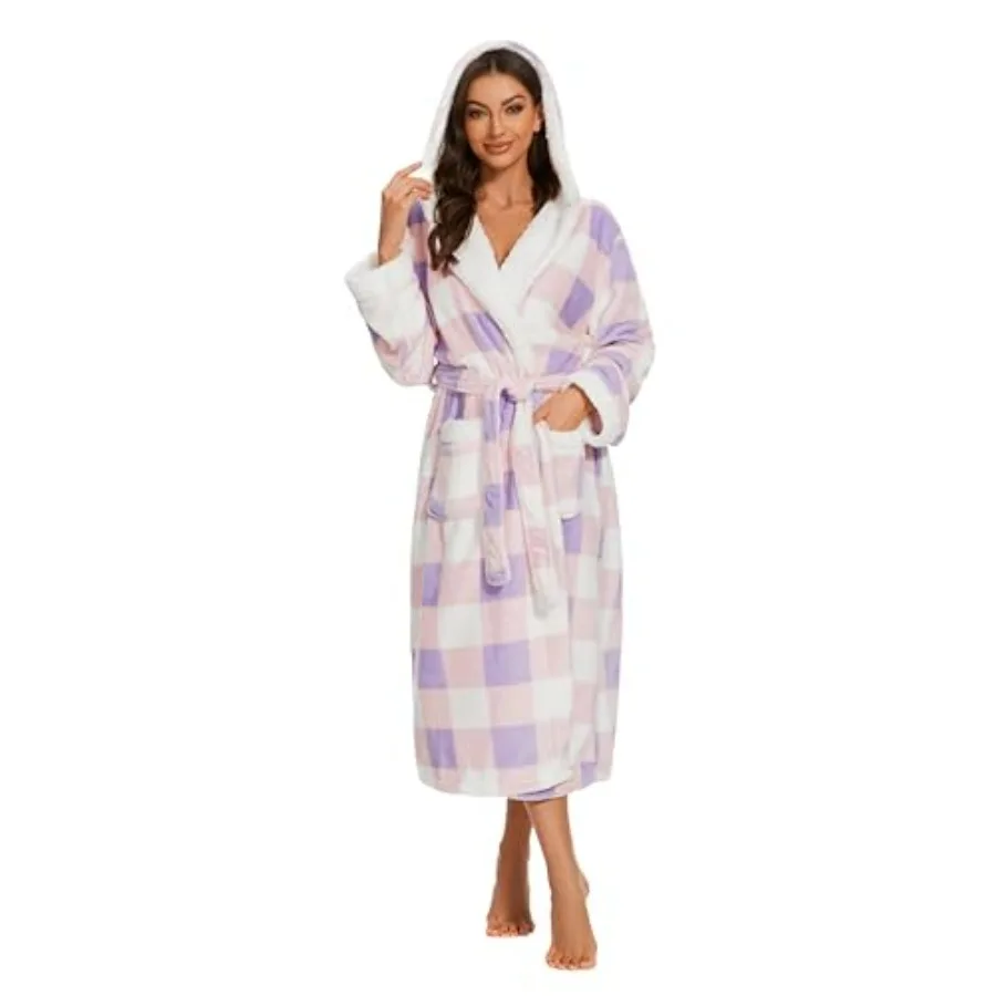 iniber Plush Robes for Women, Womens Robe Long, Fuzzy Fluffy Soft Warm Fleece Hooded Bathrobe
iniber Plush Robes for Women, Womens Robe Long, Fuzzy Fluffy Soft Warm Fleece Hooded Bathrobe