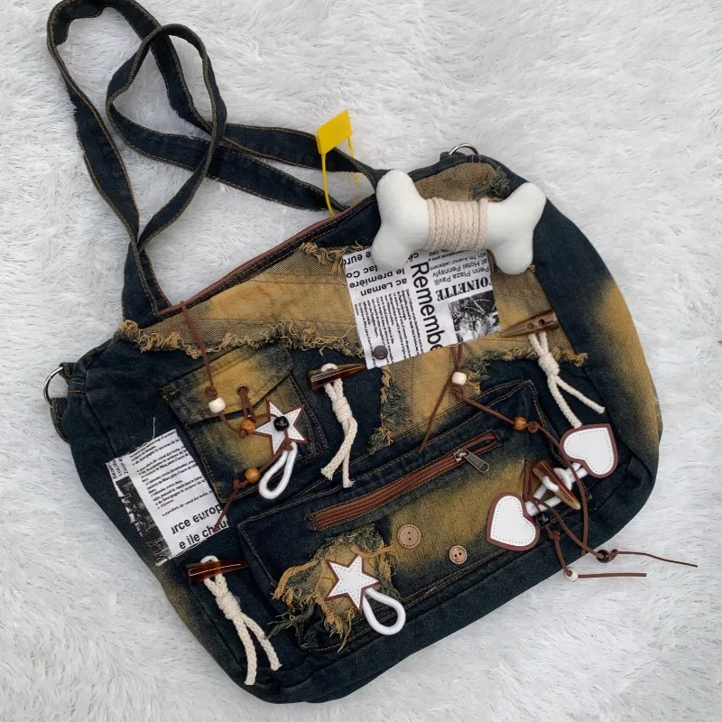 Vintage Harajuku Denim Handbag Y2k Shoulder Underarm Bags All Match Grunge Streetwear Handbag 2025 Women Casual Crossbody Bags
Vintage Harajuku Denim Handbag Y2k Shoulder Underarm Bags All Match Grunge Streetwear Handbag 2025 Women Casual Crossbody Bags
