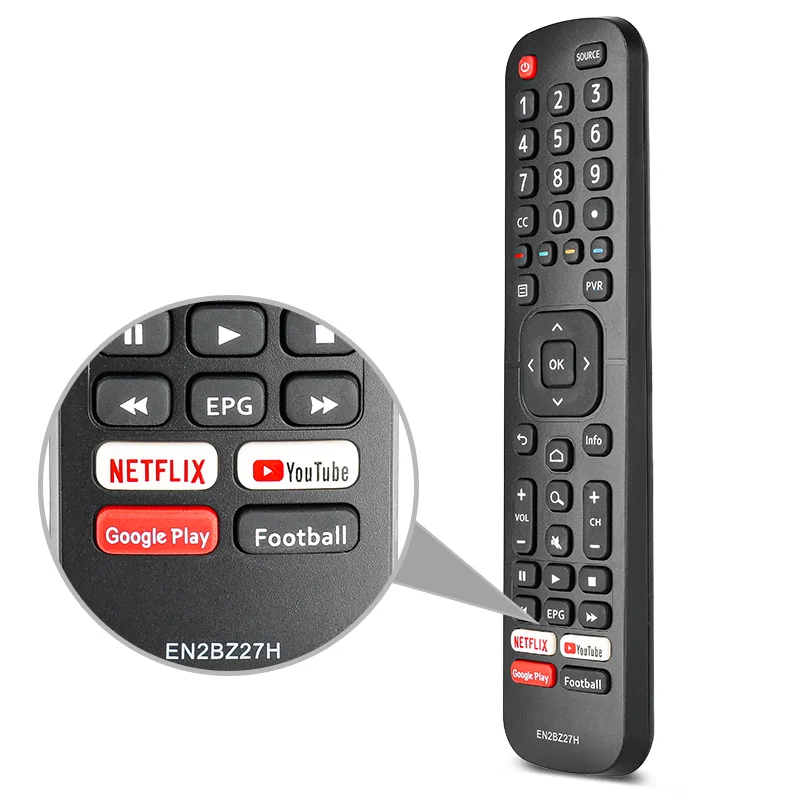 EN2BZ27H Remote Control For Hisense LCD TV Replacement Controller With Netflix YouTube and Google Play Buttons
EN2BZ27H Remote Control For Hisense LCD TV Replacement Controller With Netflix YouTube and Google Play Buttons