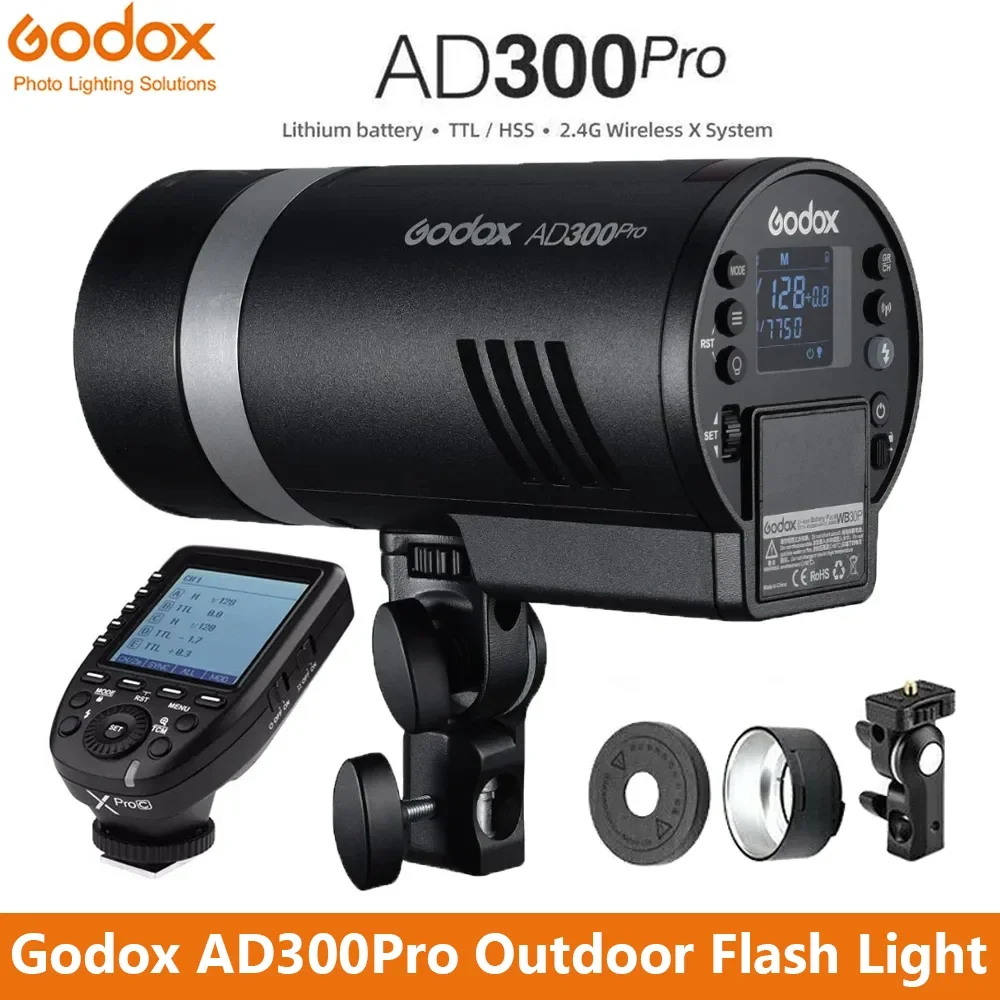 Внешняя вспышка Godox AD300Pro 300Ws TTL 2,4G 1/8000 HSS с батареей 2600 мАч для Canon Nikon Sony Fuji Olympus Pentax
Внешняя вспышка Godox AD300Pro 300Ws TTL 2,4G 1/8000 HSS с батареей 2600 мАч для Canon Nikon Sony Fuji Olympus Pentax