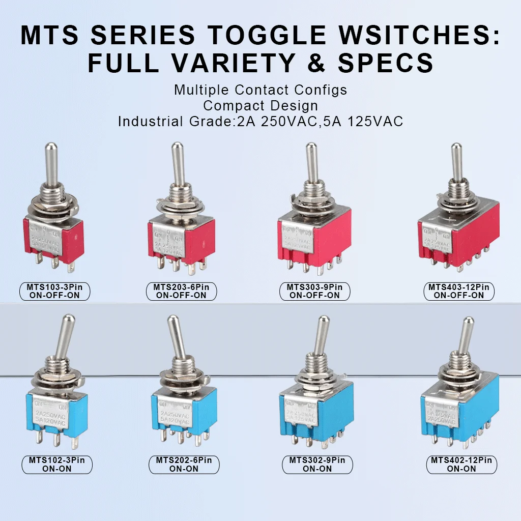 1/5/10/100Pcs MTS-102 MTS-203 Toggle Switch 3Pin 6Pin, 2/3 Position, SP/DT Rocker Lever Mini Toggle Switch with Cap
1/5/10/100Pcs MTS-102 MTS-203 Toggle Switch 3Pin 6Pin, 2/3 Position, SP/DT Rocker Lever Mini Toggle Switch with Cap