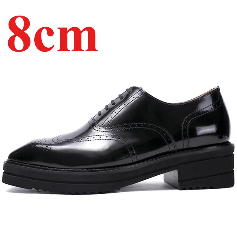 Height Increasing Shoes Male 8cm Elevator Men's Dress Shoes Genuine Leather Carving Comfortable Breathable Wedding Derby Shoes
Height Increasing Shoes Male 8cm Elevator Men's Dress Shoes Genuine Leather Carving Comfortable Breathable Wedding Derby Shoes