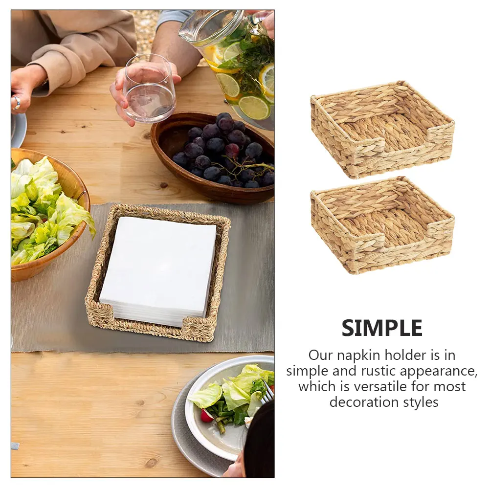 2pcs Woven Holders Rustic Tissue Holder Decorative Table Stand Desktop Napkin Organizer For Cafe Office Woven Tissue
2pcs Woven Holders Rustic Tissue Holder Decorative Table Stand Desktop Napkin Organizer For Cafe Office Woven Tissue